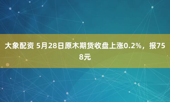 大象配资 5月28日原木期货收盘上涨0.2%，报758元