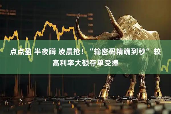 点点盈 半夜蹲 凌晨抢！“输密码精确到秒” 较高利率大额存单受捧