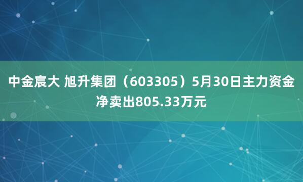 中金宸大 旭升集团（603305）5月30日主力资金净卖出805.33万元