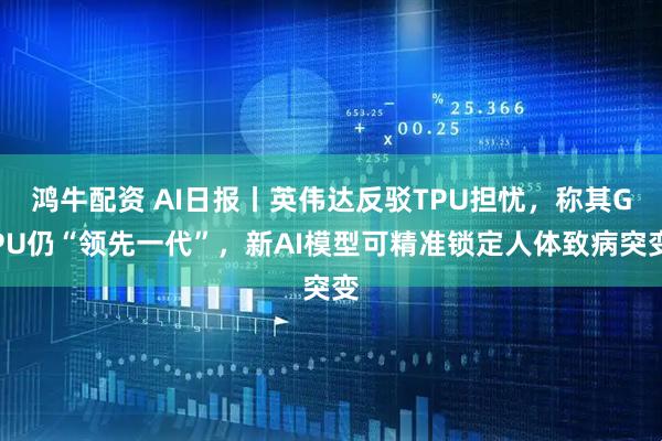 鸿牛配资 AI日报丨英伟达反驳TPU担忧，称其GPU仍“领先一代”，新AI模型可精准锁定人体致病突变